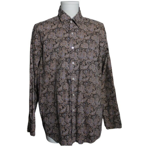 Alan Flusser SZ XL Paisley Men's Button Down Shirt ⚡️BUY 3 for $55⚡️ - Picture 1 of 16